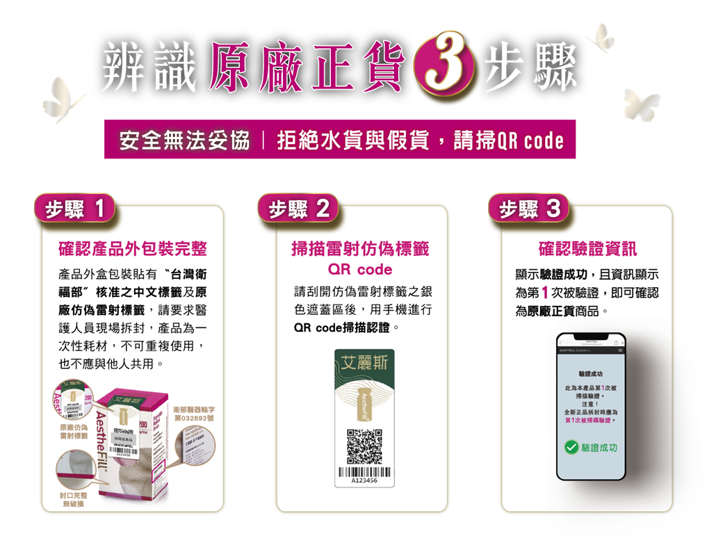 Aesthefill_艾麗斯_精靈針_聚雙旋乳酸_聚左旋乳酸_膠原蛋白增生_水光注射_PLA_PLLA_PDLLA_原廠_正貨_認證_防偽_辨識_元晨診所_台北_板橋_台中_忠孝復興_中山_府中_勤美